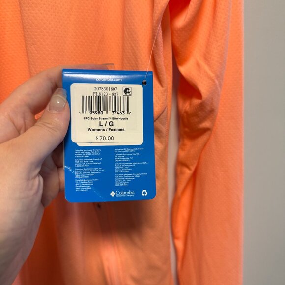 Columbia Women's PFG Solar Stream™ Elite Hoodie, L Color: Tiki Pink NWT - Picture 4 of 9